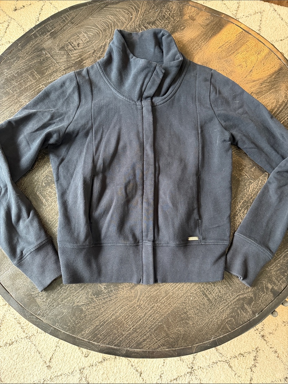 L.O.G.G. Women's Navy Zip-Front Cozy Funnel Neck Sweatshirt